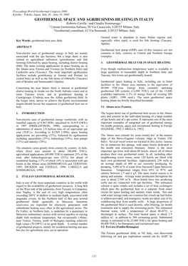 Geothermal Space and Agribusiness Heating in Italty