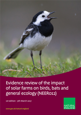 Evidence Review of the Impact of Solar Farms on Birds, Bats and General Ecology (NEER012)