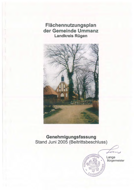 Flächennutzungsplan Der Gemeinde Ummanz Landkreis Rügen