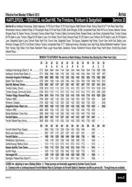 Arriva HARTLEPOOL – FERRYHILL Via Deaf Hill, the Trimdons, Fishburn & Sedgefield Service 33