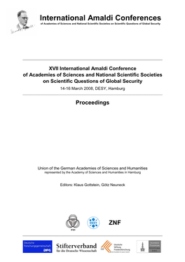 Proceedings of the XVII International Amaldi Conference of Academies of Sciences and National Scientific Societies on Scientific Questions of Global Security
