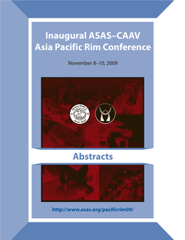 Inaugural ASAS–CAAV Asia Pacif Ic Rim Conference Abstracts