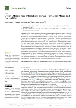 Ocean–Atmosphere Interactions During Hurricanes Marco and Laura (2020)