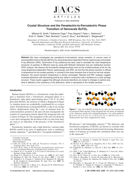 Crystal Structure and the Paraelectric-To-Ferroelectric Phase Transition of Nanoscale Batio3 Millicent B