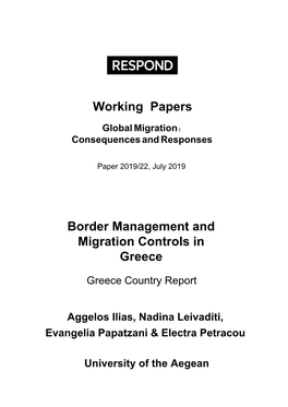 Border Management and Migration Controls in Greece Working Papers