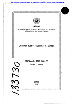 HEUNI Criminal Justice Systems in Europe ENGLAND and WALES