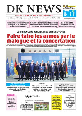 Faire Taire Les Armes Par Le Dialogue Et La Concertation