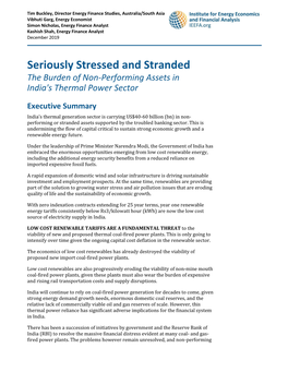 Seriously Stressed and Stranded: the Burden of Non-Performing Assets in India's Thermal Power Sector 2