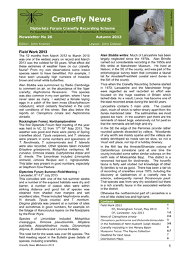 Cranefly Recording Scheme Newsletter Spring 2007