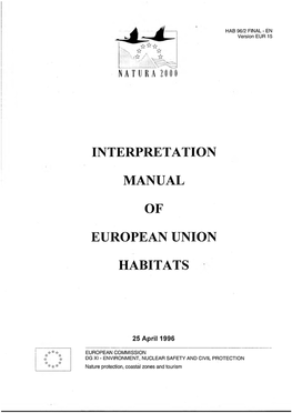 Interpretation Manual of European Union Habitats