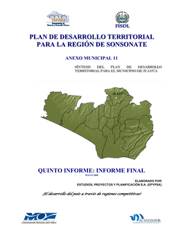 Plan De Desarrollo Territorial Para La Región De Sonsonate