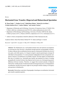 Horizontal Gene Transfer, Dispersal and Haloarchaeal Speciation