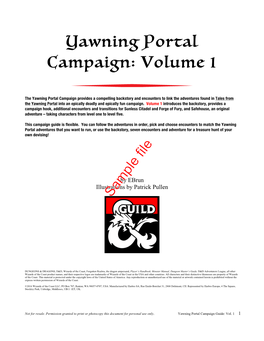 Yawning Portal Campaign: Volume 1