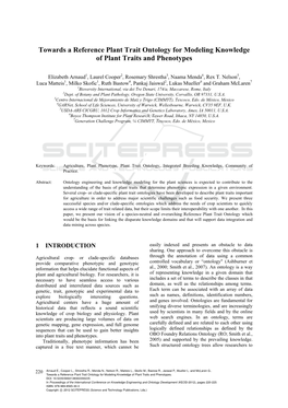 Towards a Reference Plant Trait Ontology for Modeling Knowledge of Plant Traits and Phenotypes