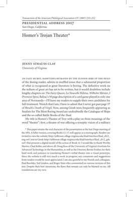 Homer's Trojan Theater*