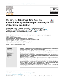 The Reverse Latissimus Dorsi Flap: an Anatomical Study and Retrospective