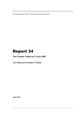 Report 34: Two Treaties Tabled on 6 June 2000