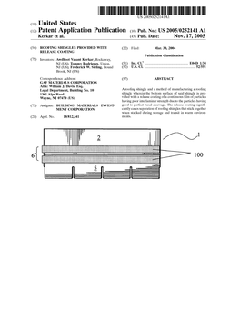 (12) Patent Application Publication (10) Pub. No.: US 2005/0252141 A1 Kerkar Et Al