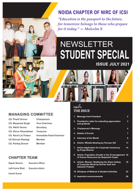 Link for July E-Newsletter of Noida Chapter of NIRC of the ICSI