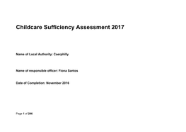 Childcare Sufficiency Assessment 2017