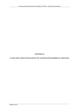 Appendix a Flora and Vegetation Survey By