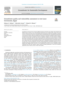 Groundwater for Sustainable Development 8 (2019) 271–280