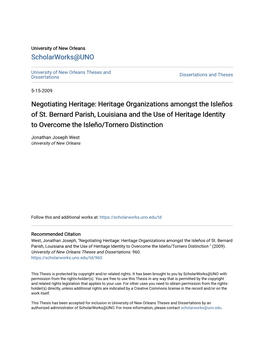 Heritage Organizations Amongst the Isleños of St