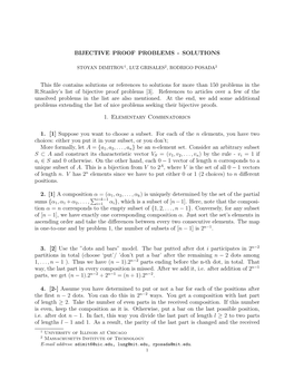 Bijective Proof Problems - Solutions