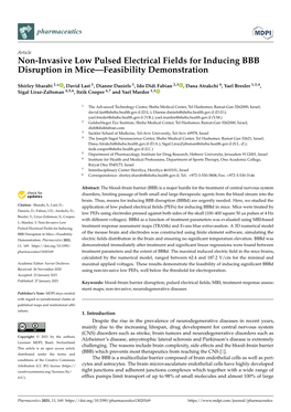 Non-Invasive Low Pulsed Electrical Fields for Inducing BBB Disruption in Mice—Feasibility Demonstration