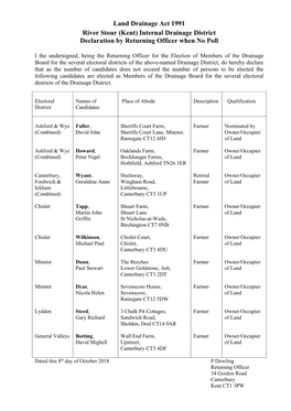 The River Stour (Kent) Internal Drainage Board