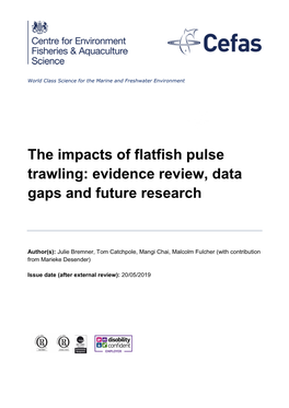 The Impacts of Flatfish Pulse Trawling: Evidence Review, Data Gaps and Future Research