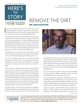 REMOVE the DIRT Sponsored by the MR