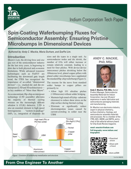 Spin-Coating Waferbumping Fluxes for Semiconductor Assembly 98898