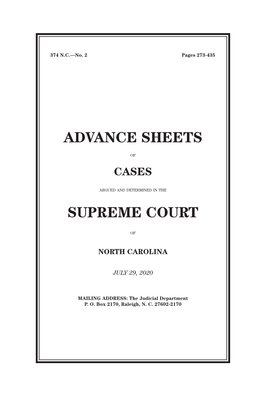 Advance Sheets Supreme Court