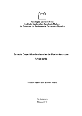 Estudo Descritivo Molecular De Pacientes Com Rasopatia