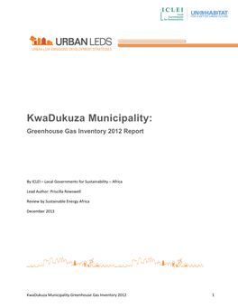 Kwadukuza Municipality: Greenhouse Gas Inventory 2012 Report