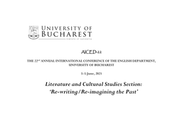 Literature and Cultural Studies Section: ‘Re-Writing/Re-Imagining the Past’