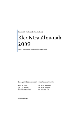 Kleefstra Almanak 2009