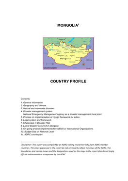 Mongolia Country Profile