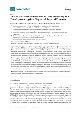 The Role of Natural Products in Drug Discovery and Development Against Neglected Tropical Diseases