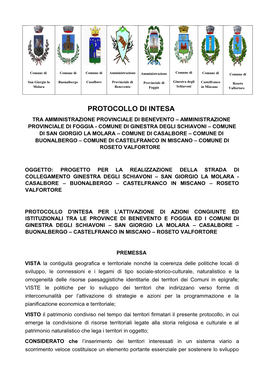 Protocollo Di Intesa