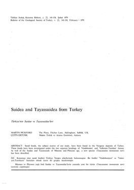 Suidea and Tayassuidea from Turkey