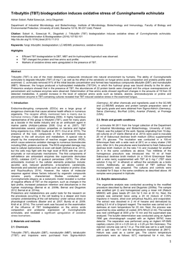 Biodegradation Induces Oxidative Stress of Cunninghamella Echinulata