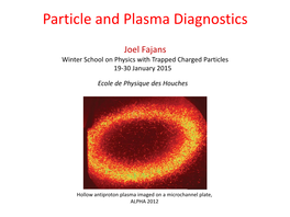 Particle and Plasma Diagnostics
