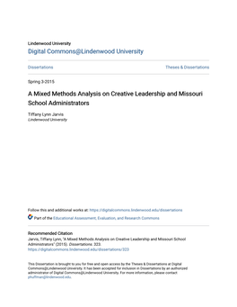 A Mixed Methods Analysis on Creative Leadership and Missouri School Administrators