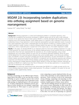 Incorporating Tandem Duplications Into Ortholog Assignment Based on Genome Rearrangement Guanqun Shi1*, Liqing Zhang2, Tao Jiang1
