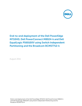 End-To-End Deployment of the Dell Poweredge M710HD, Dell