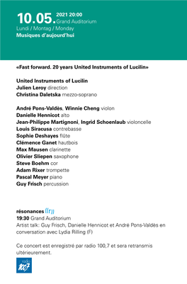 United Instruments of Lucilin Julien Leroy Direction Christina Daletska Mezzo-Soprano