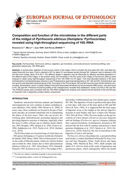 Composition and Function of the Microbiotas in the Different Parts Of