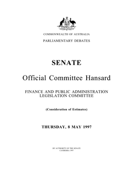 SENATE Official Committee Hansard